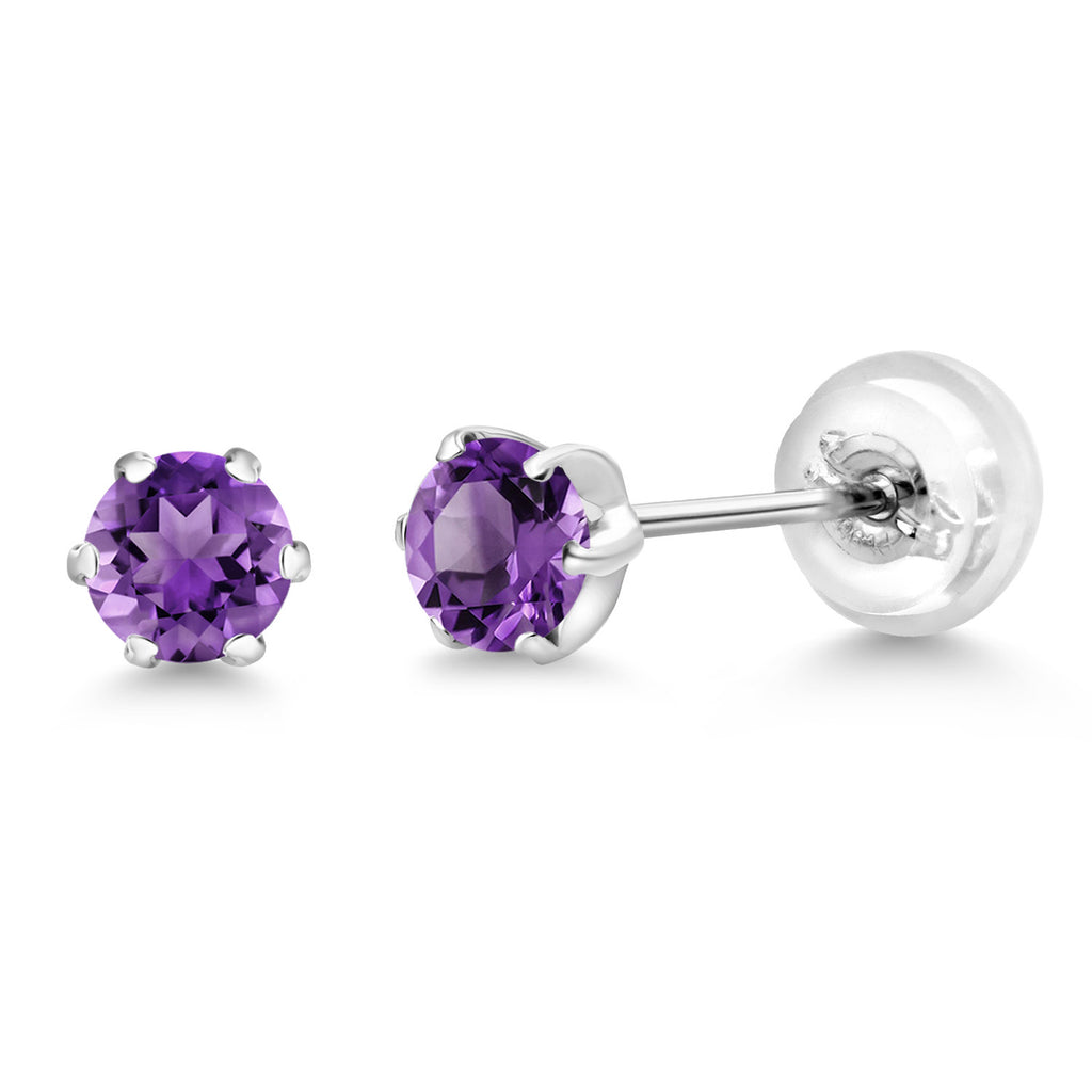 Amethyst - February_Earrings in Platinum