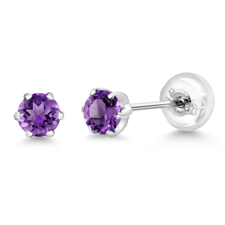 Amethyst - February_Earrings in Platinum