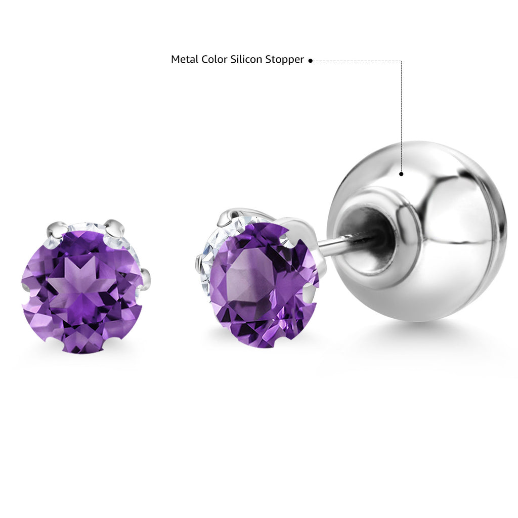 Amethyst - February_Earrings in Platinum