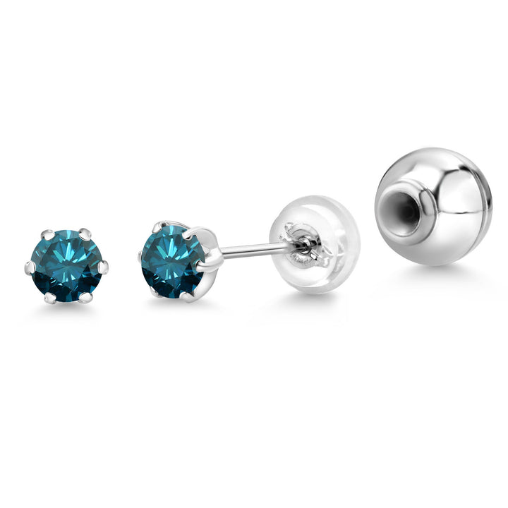 Blue Diamond - April_Earrings in Platinum