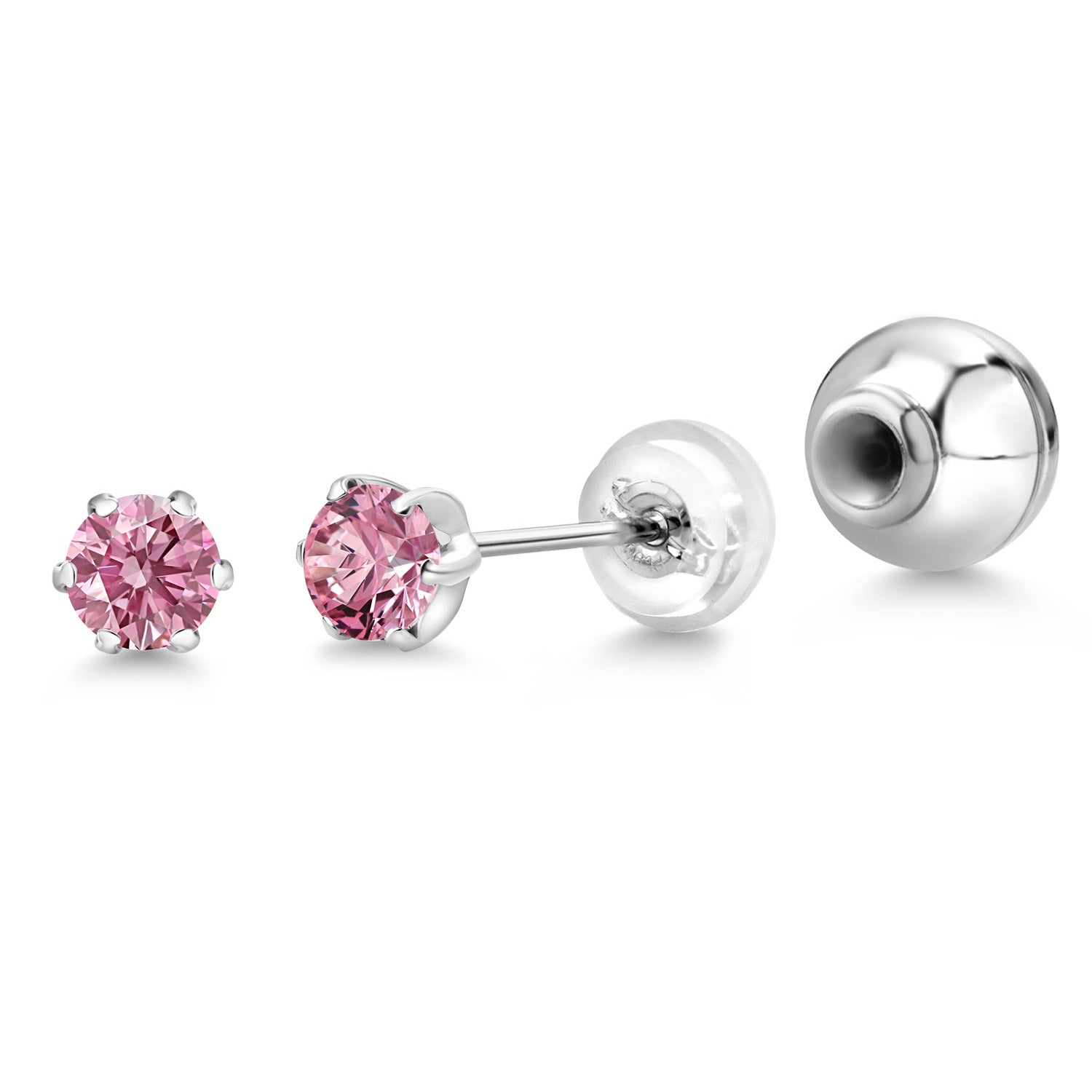 Pink Lab Grown Diamond_Earrings in Platinum