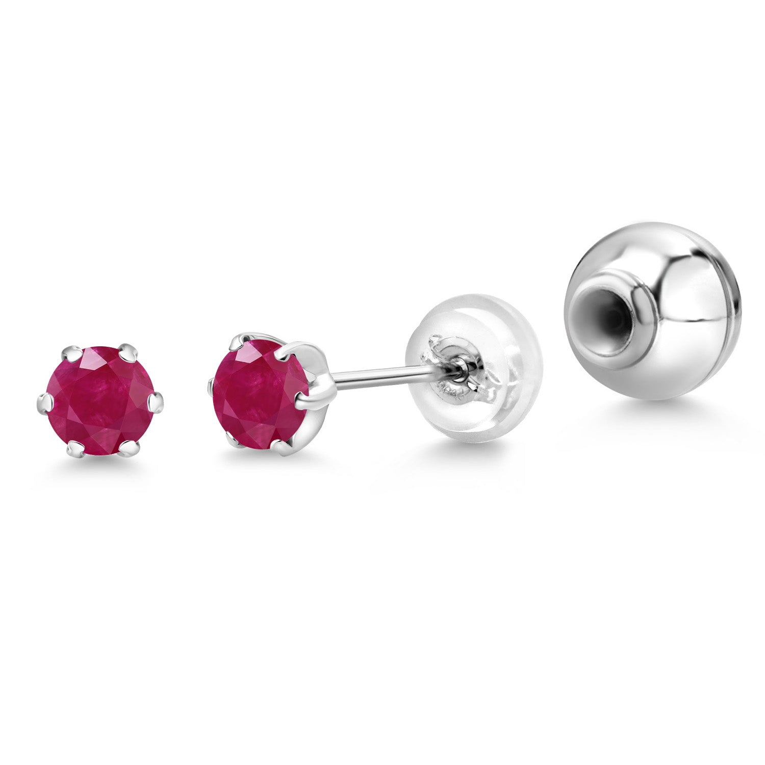 Ruby - July_Earrings in Platinum