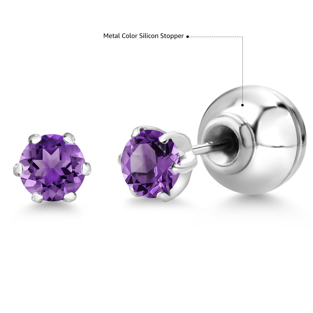 Amethyst - February_Earrings in Platinum