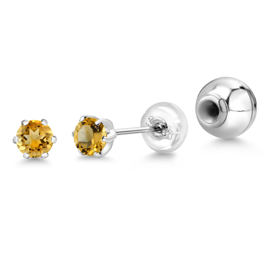 Citrine - November_Earrings in Platinum