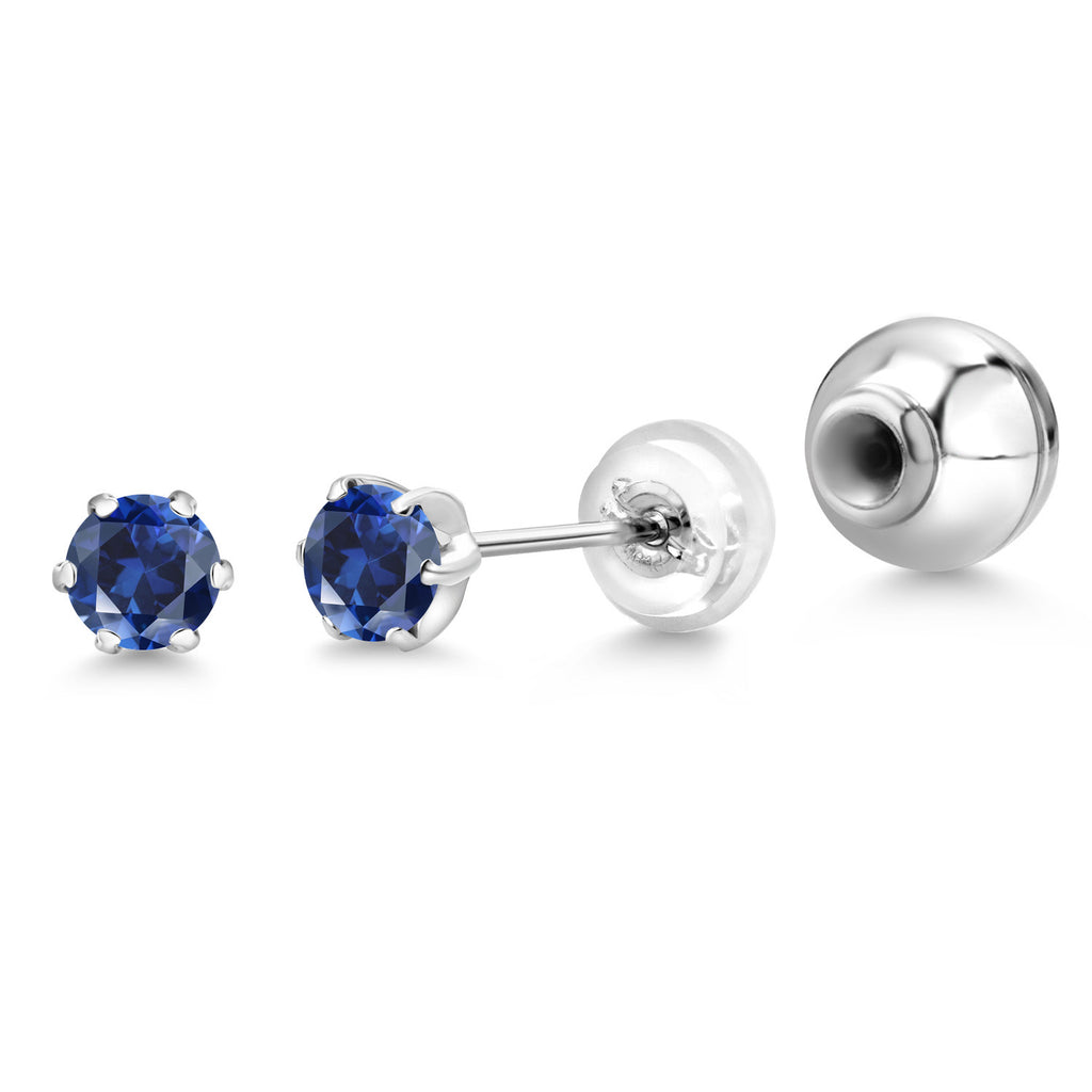 Created Sapphire - September_Earrings in Platinum