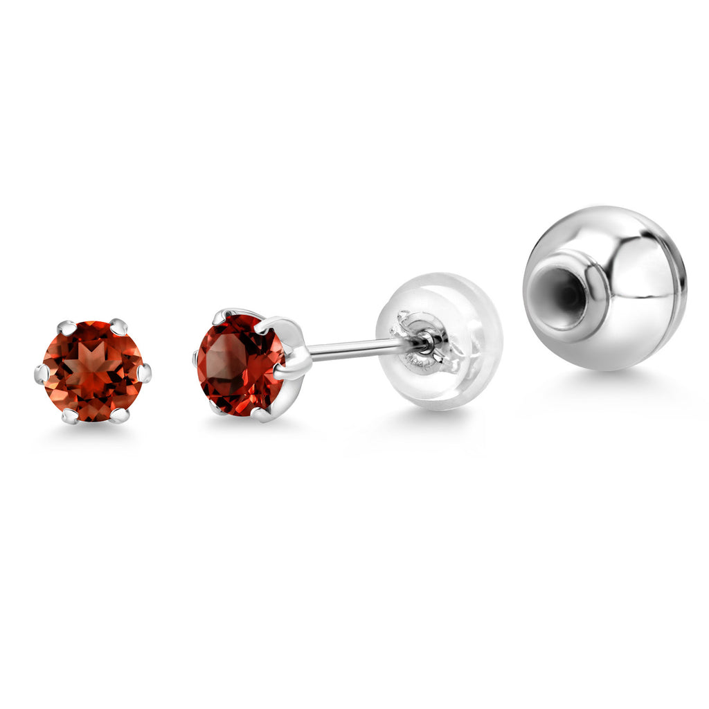Garnet - January_Earrings in Platinum