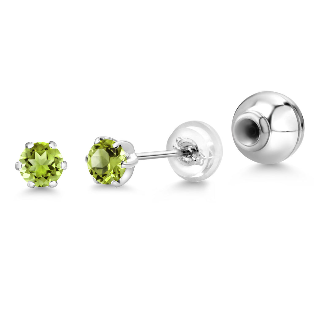 Peridot - August_Earrings in Platinum