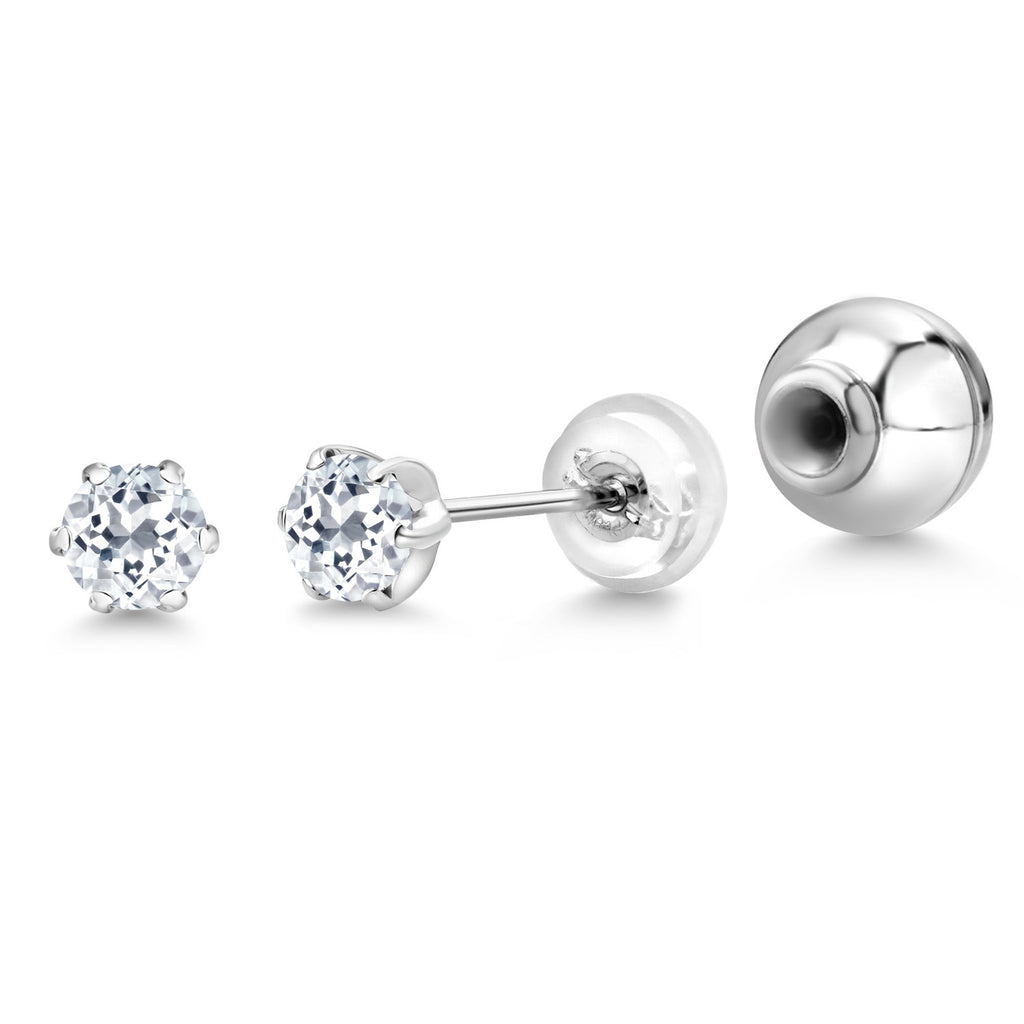White Topaz - November_Earrings in Platinum