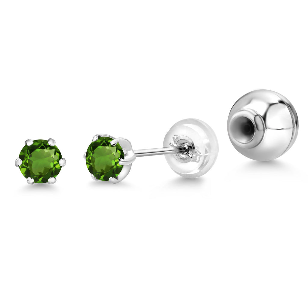 Green Tourmaline - October_Earrings in Platinum
