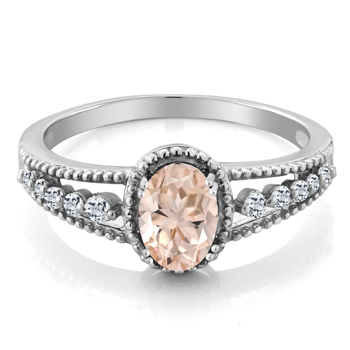 Morganite_5_Ring in 925 Sterling Silver
