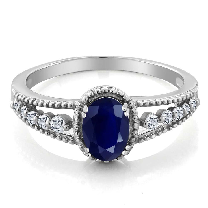 Blue Sapphire - September_5_Ring in 925 Sterling Silver
