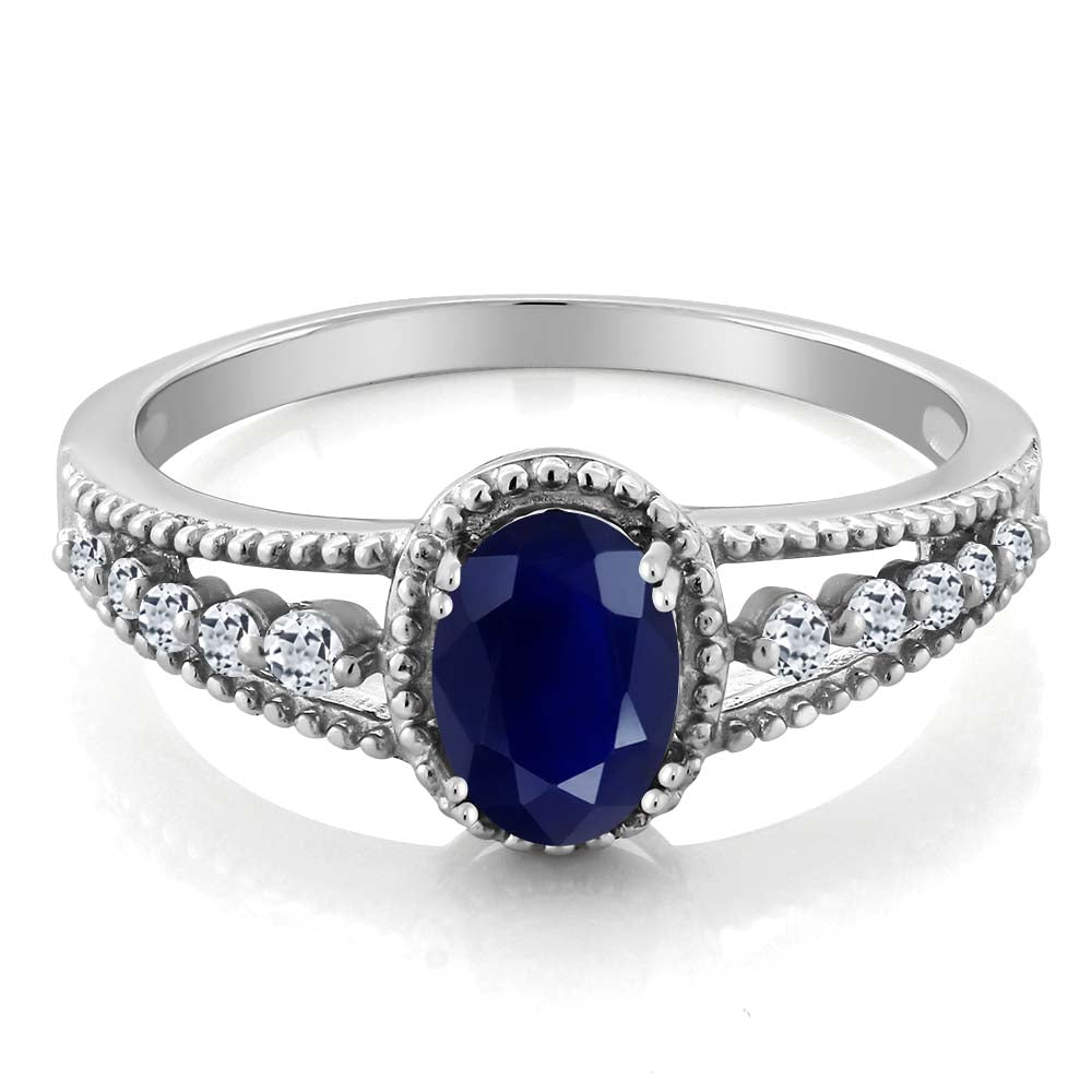 Blue Sapphire - September_6_Ring in 925 Sterling Silver