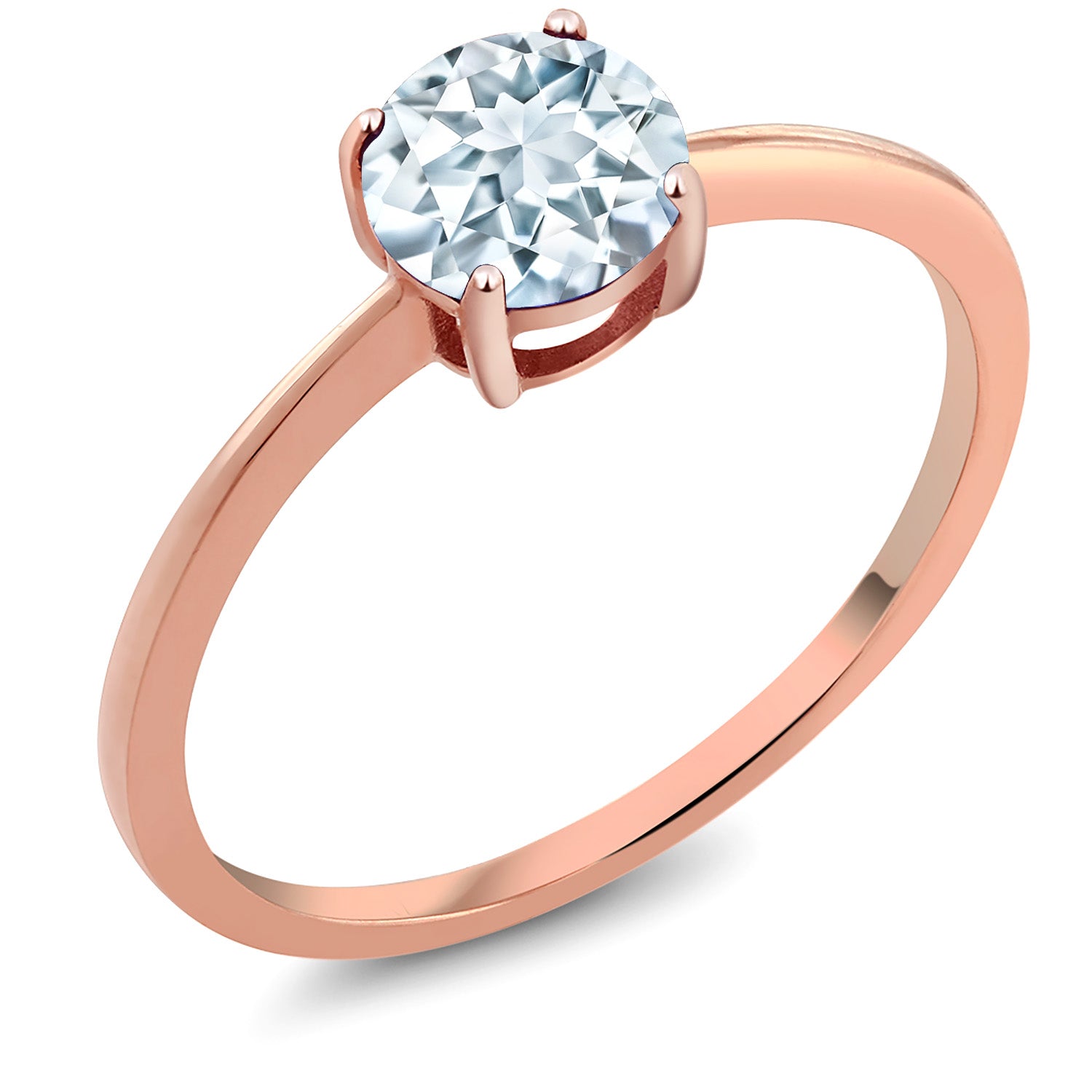 Aquamarine - March_7_Ring in 10K Rose Gold