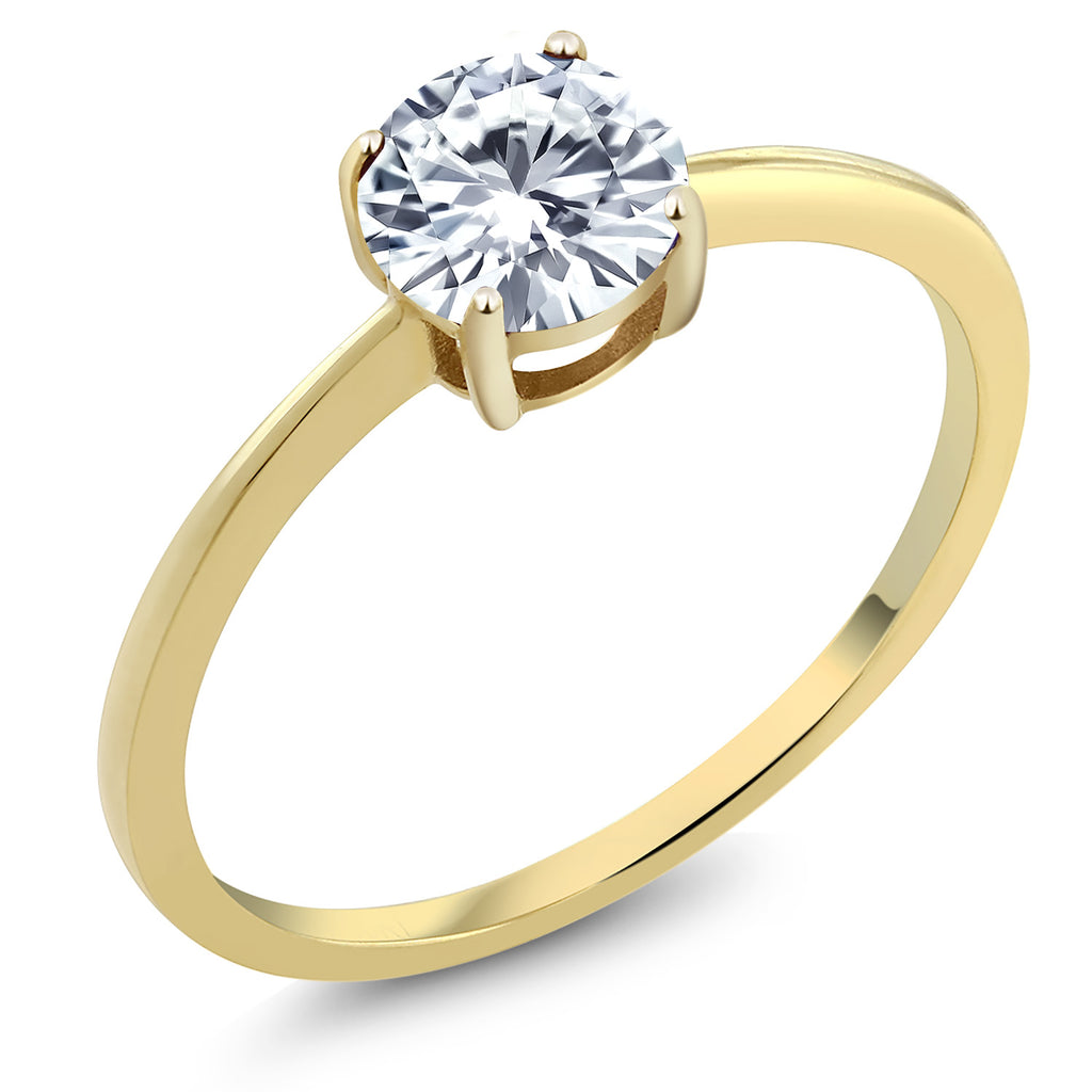 White Moissanite - April_10_Ring in 10K Yellow Gold
