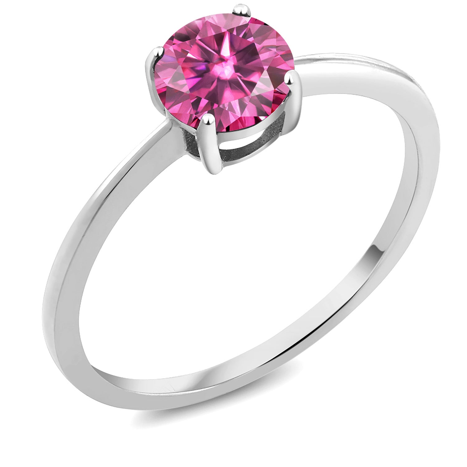 Pink Moissanite - April_9_Ring in 10K White Gold