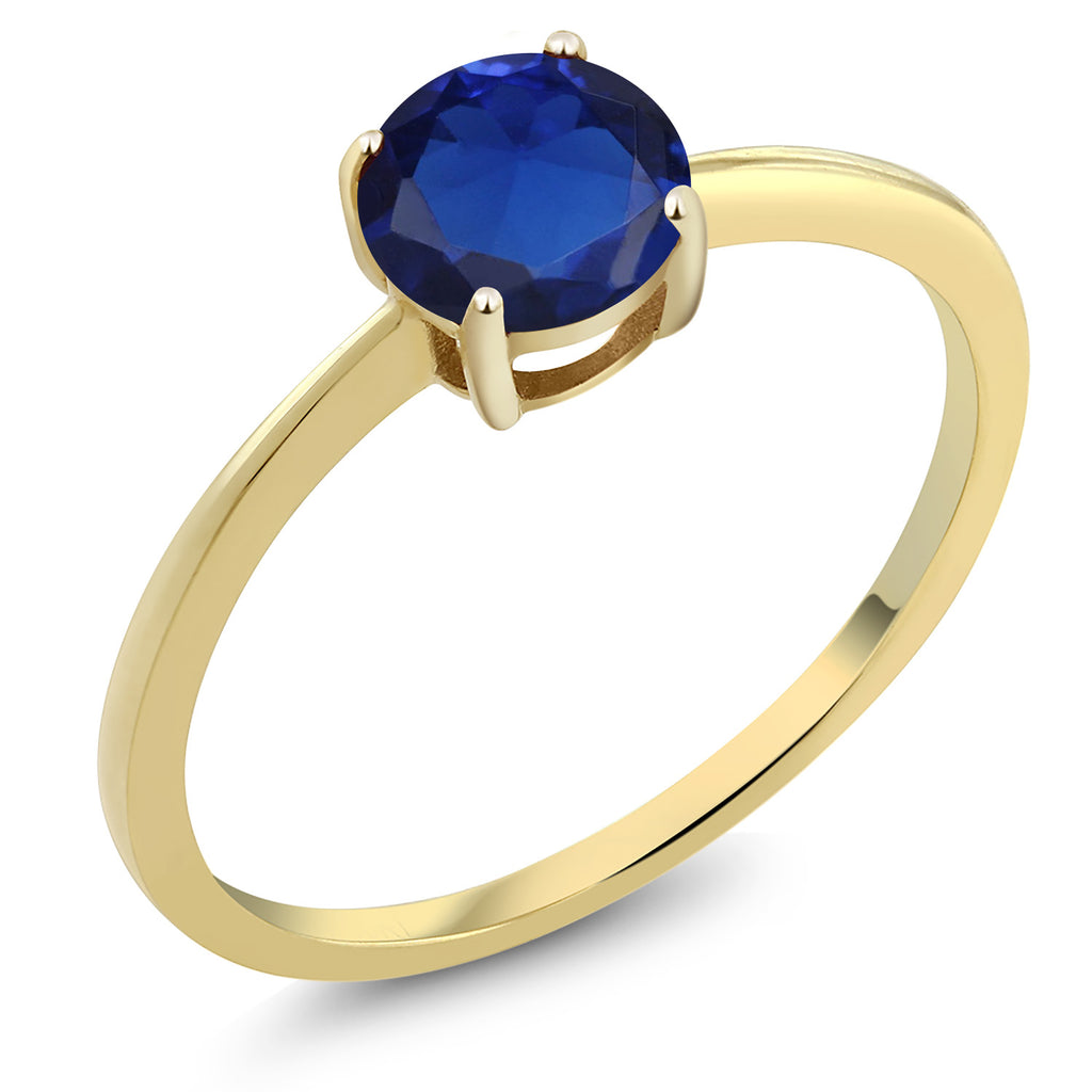 Blue Created Sapphire - September_5_Ring in 10K Yellow Gold