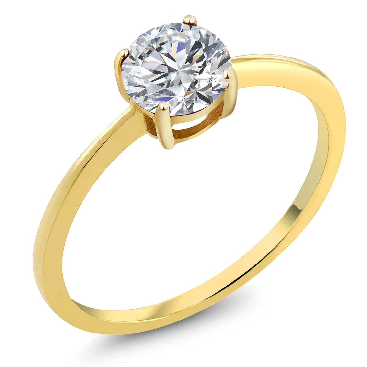 White Lab Grown Diamond - April_6_Ring in 10K Yellow Gold