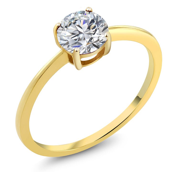 White Lab Grown Diamond - April_5_Ring in 10K Yellow Gold