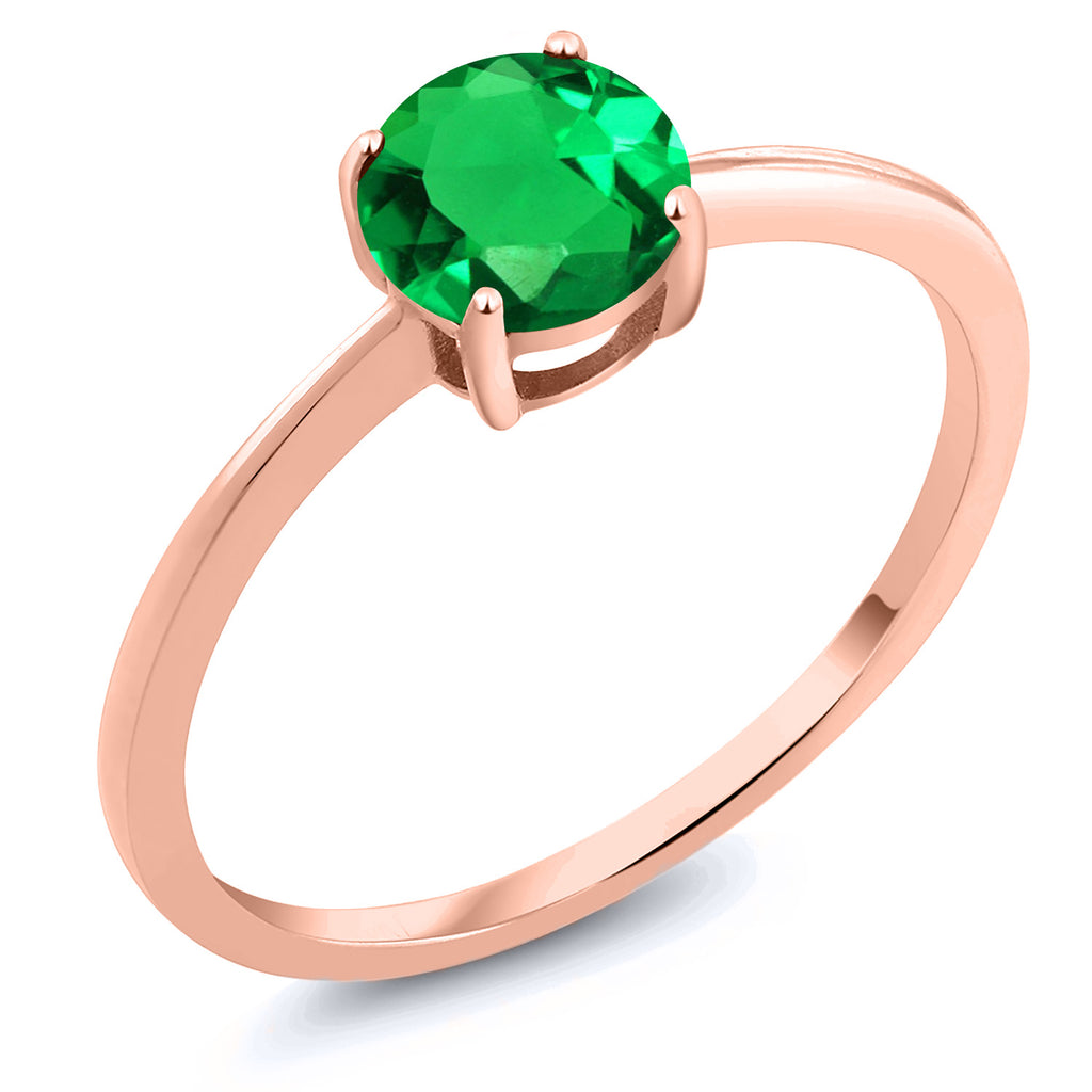 Nano Emerald - May_7.5_Ring in 10K Rose Gold