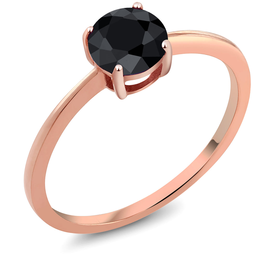 Black Sapphire - September_8_Ring in 10K Rose Gold