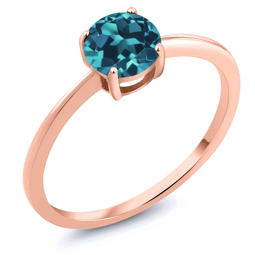 London Blue Topaz - November_5_Ring in 10K Rose Gold