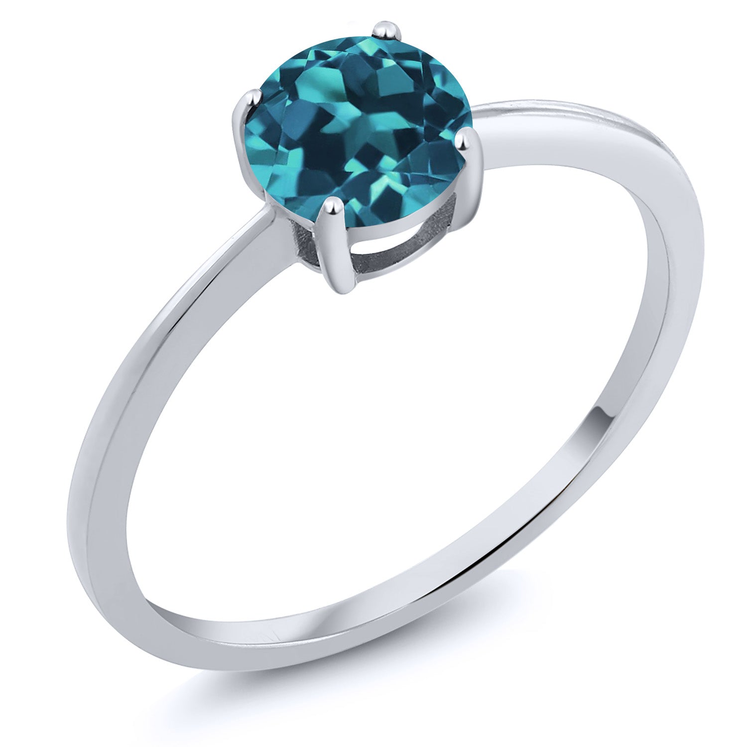 London Blue Topaz - November_7.5_Ring in 10K White Gold