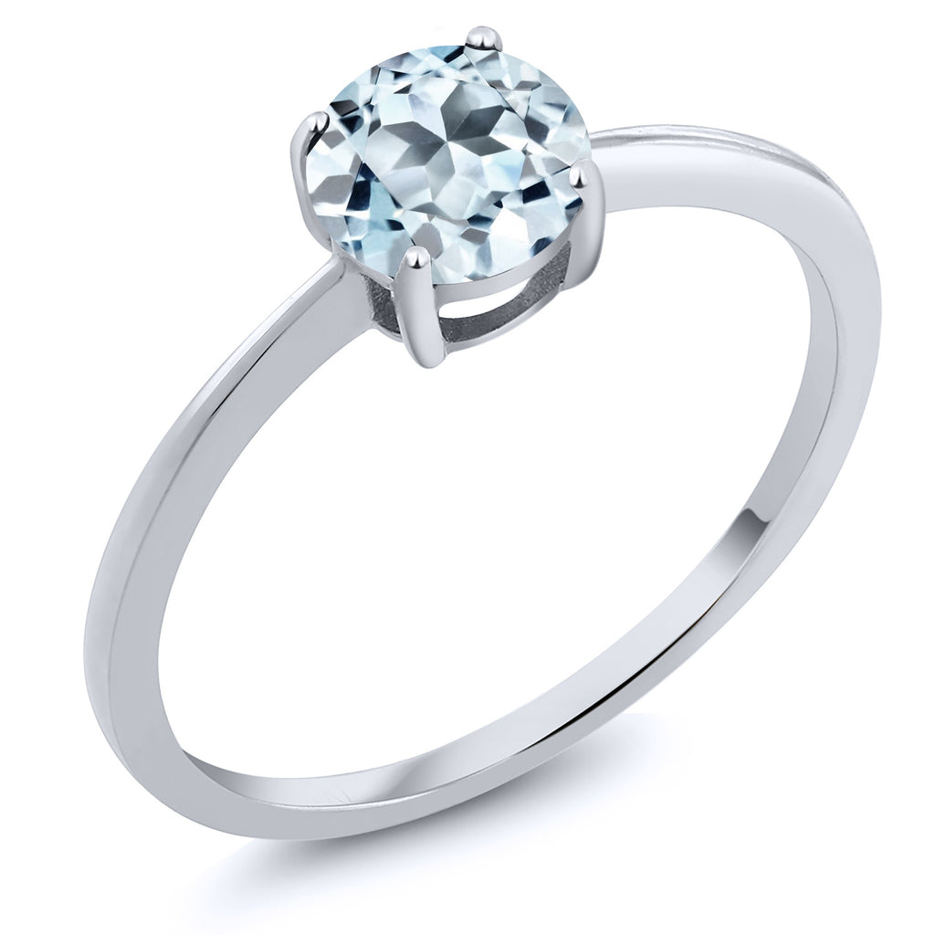 Sky Blue Topaz - November_9_Ring in 10K White Gold