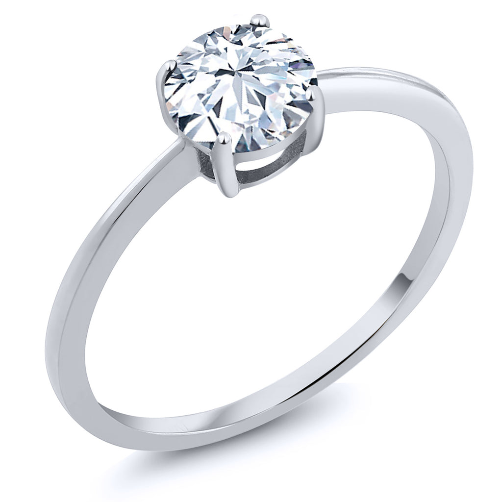 White Created Sapphire - September_9_Ring in 10K White Gold