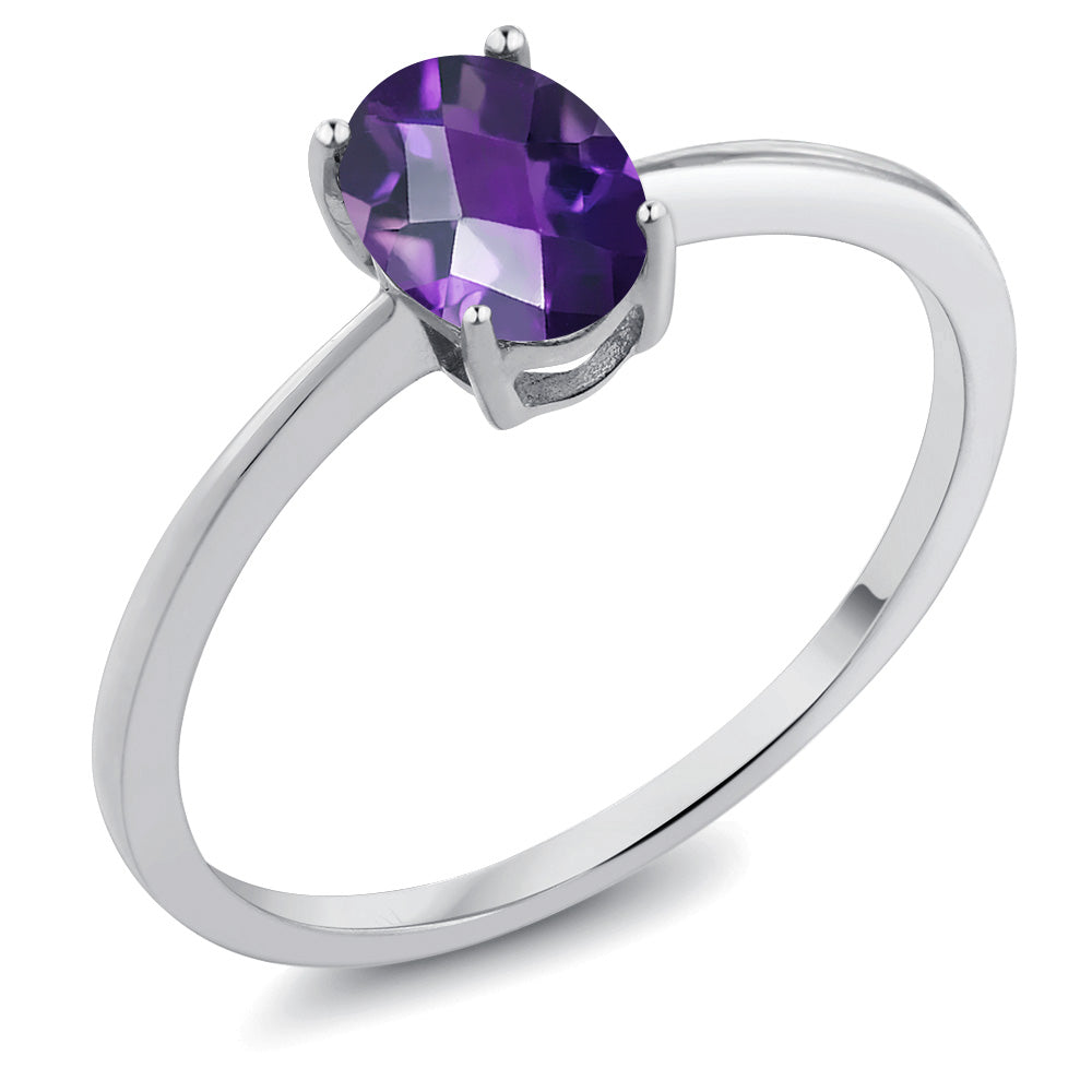 Amethyst-Checkerboard - February_9_Ring in 10K White Gold