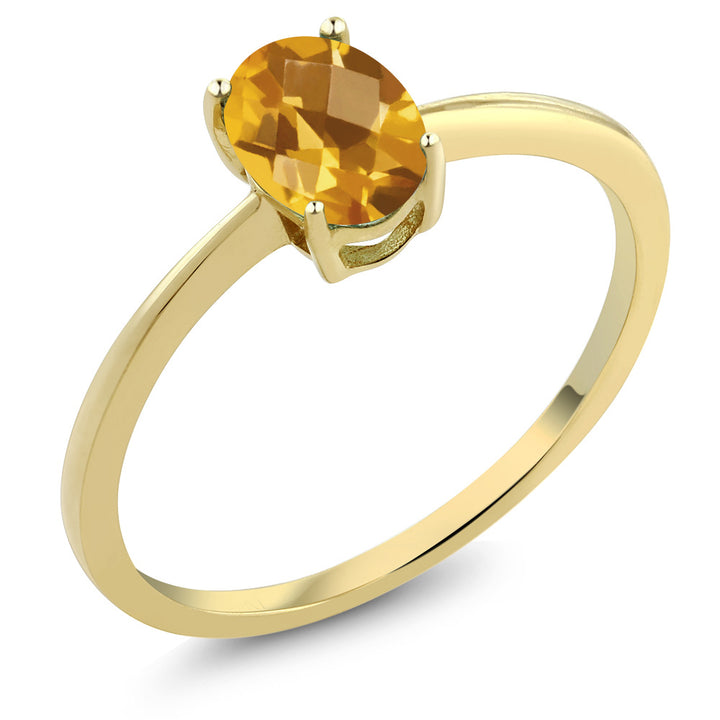 Citrine-Checkerboard - November_5_Ring in 10K Yellow Gold