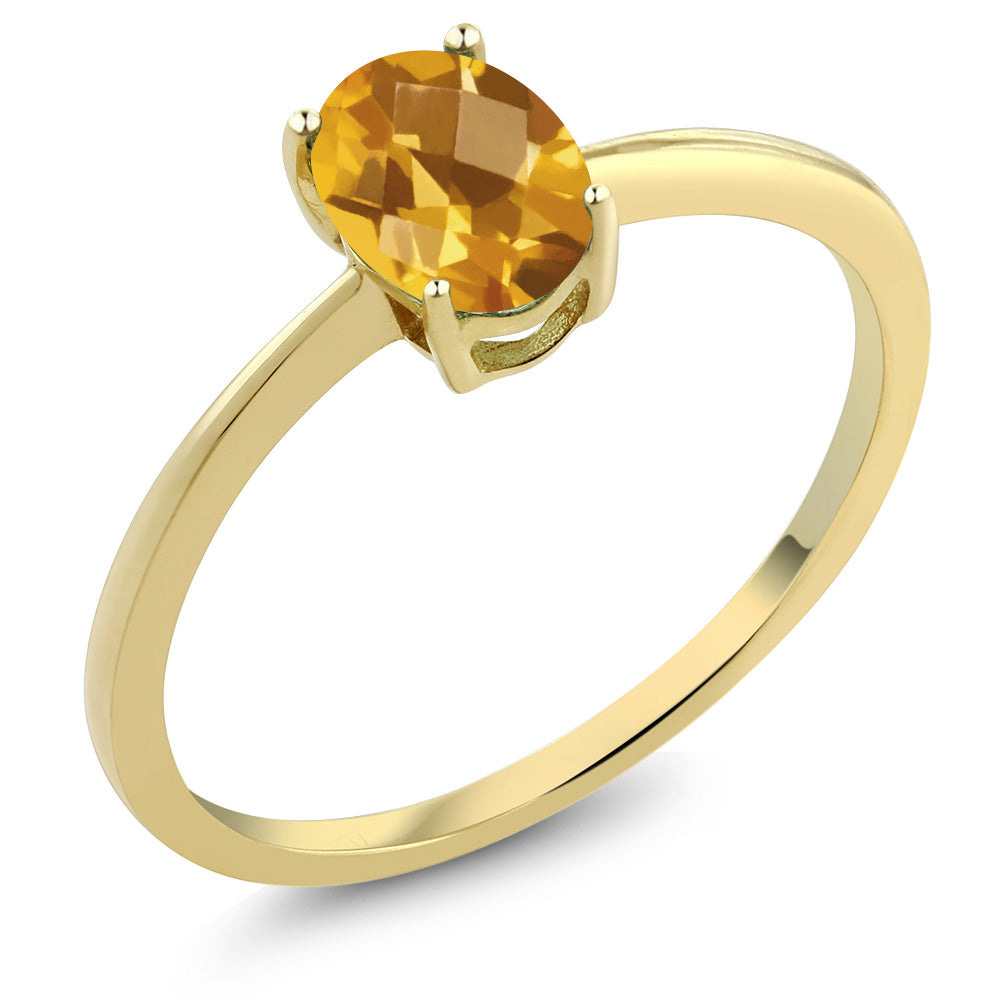 Citrine-Checkerboard - November_9_Ring in 10K Yellow Gold