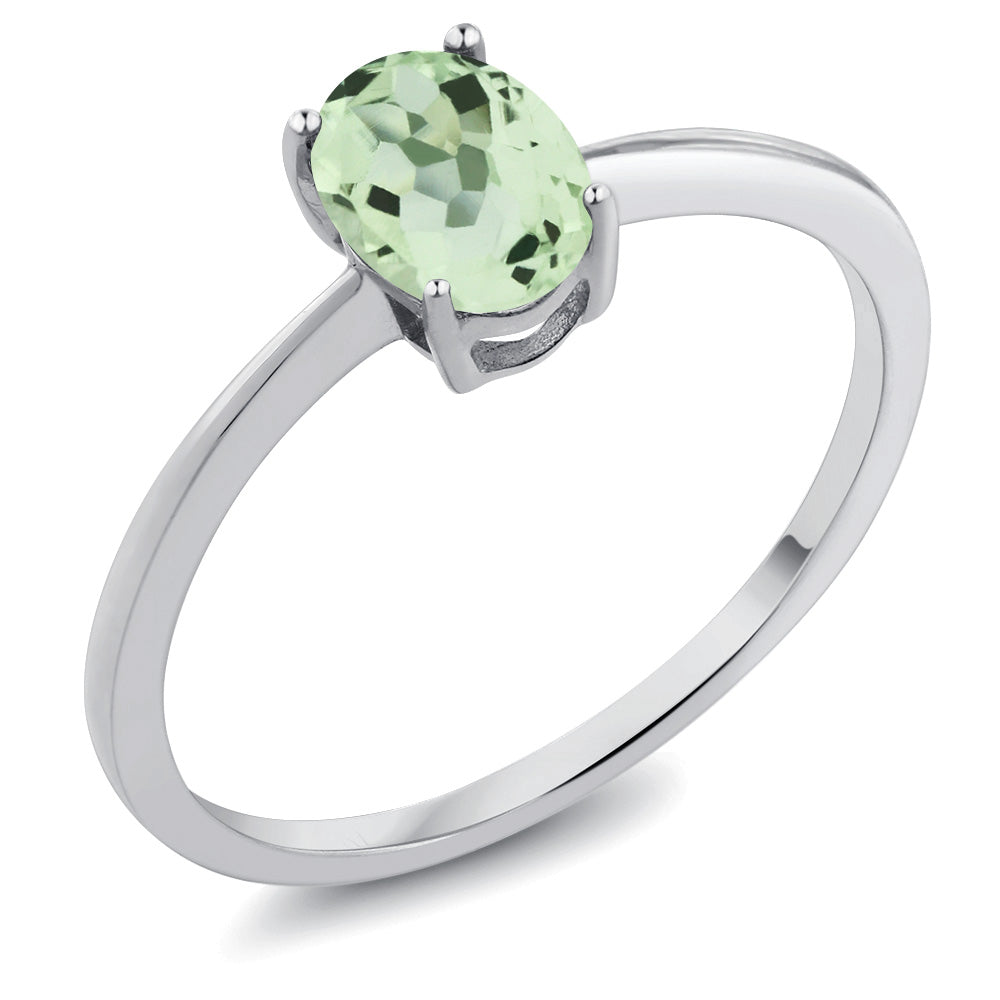 Prasiolite_6.5_Ring in 10K White Gold