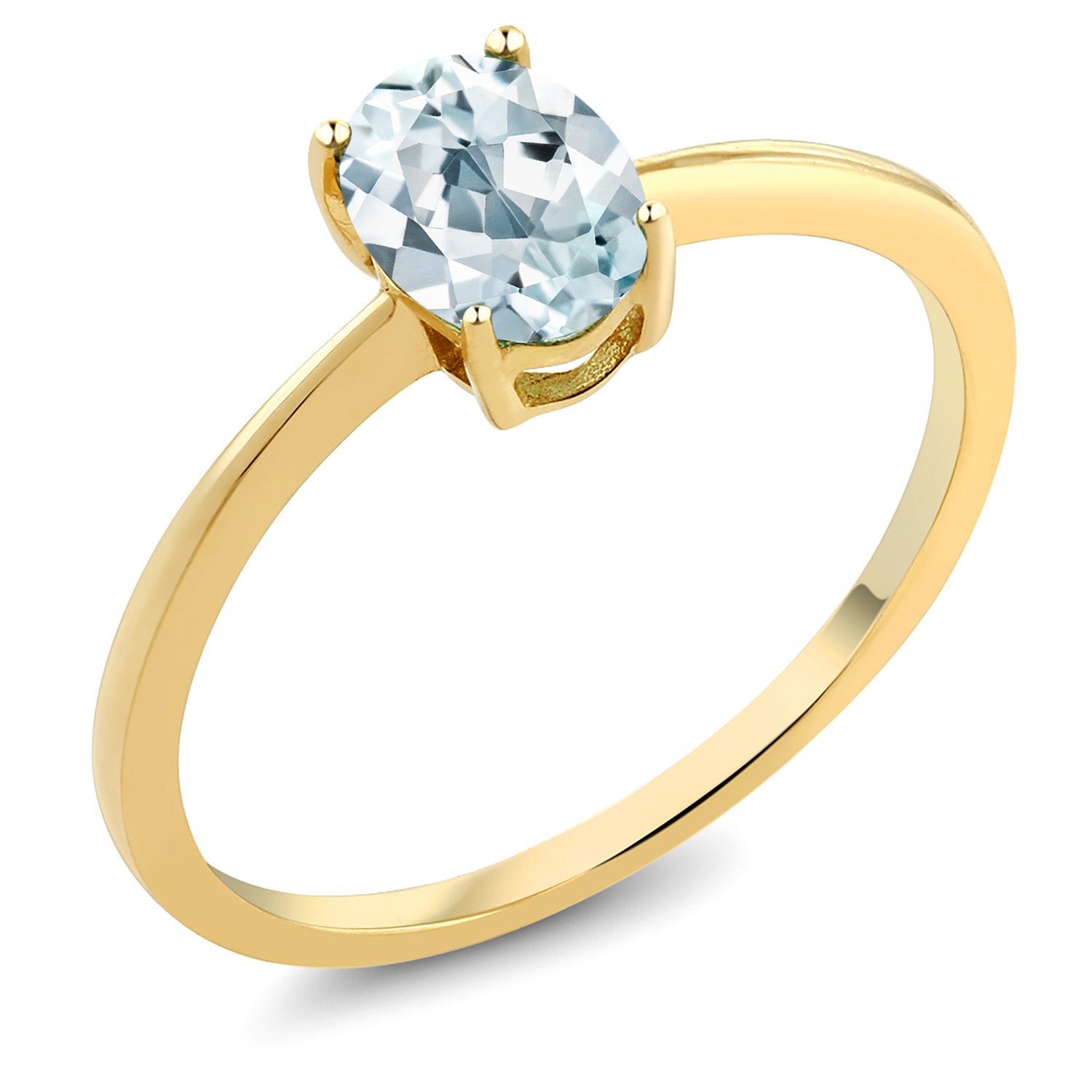 Aquamarine - March_6_Ring in 10K Yellow Gold
