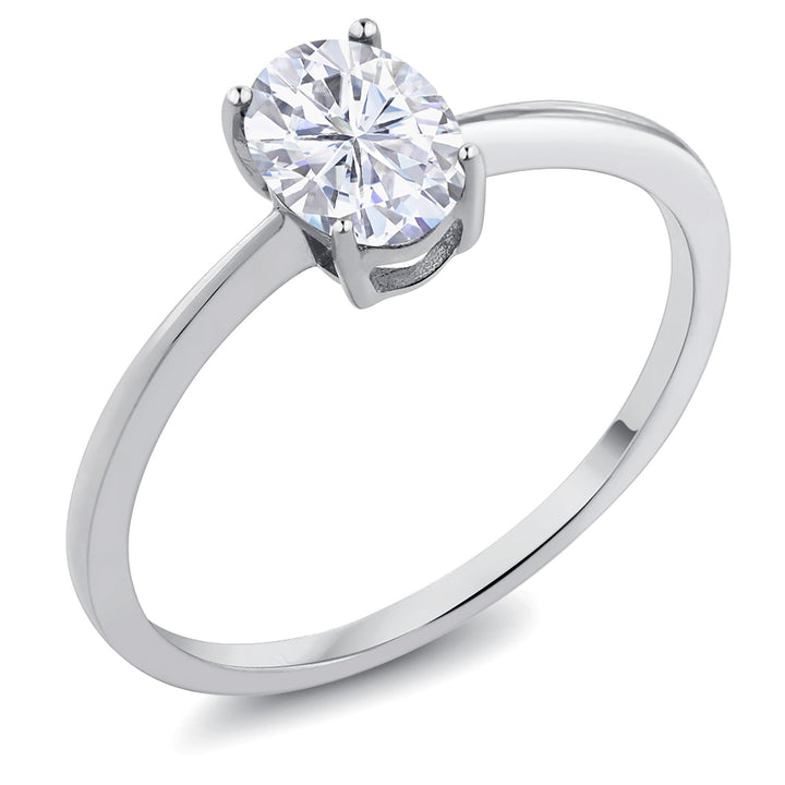 White Moissanite - April_5_Ring in 10K White Gold