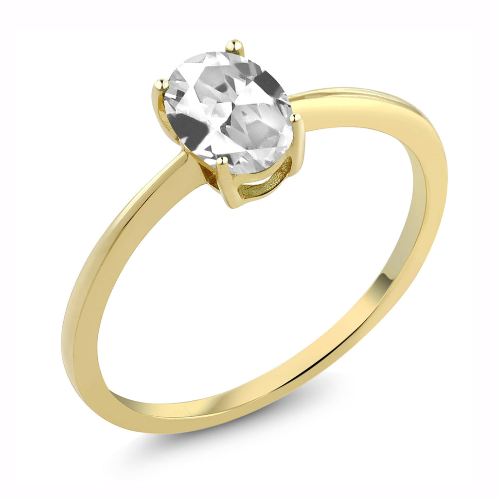 White Created Sapphire - September_5_Ring in 10K Yellow Gold