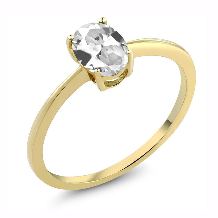 White Created Sapphire - September_5_Ring in 10K Yellow Gold