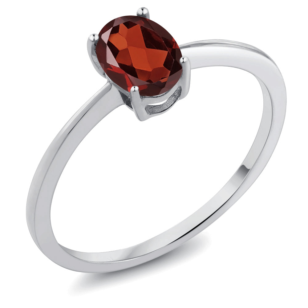 Garnet - January_8_Ring in 10K White Gold