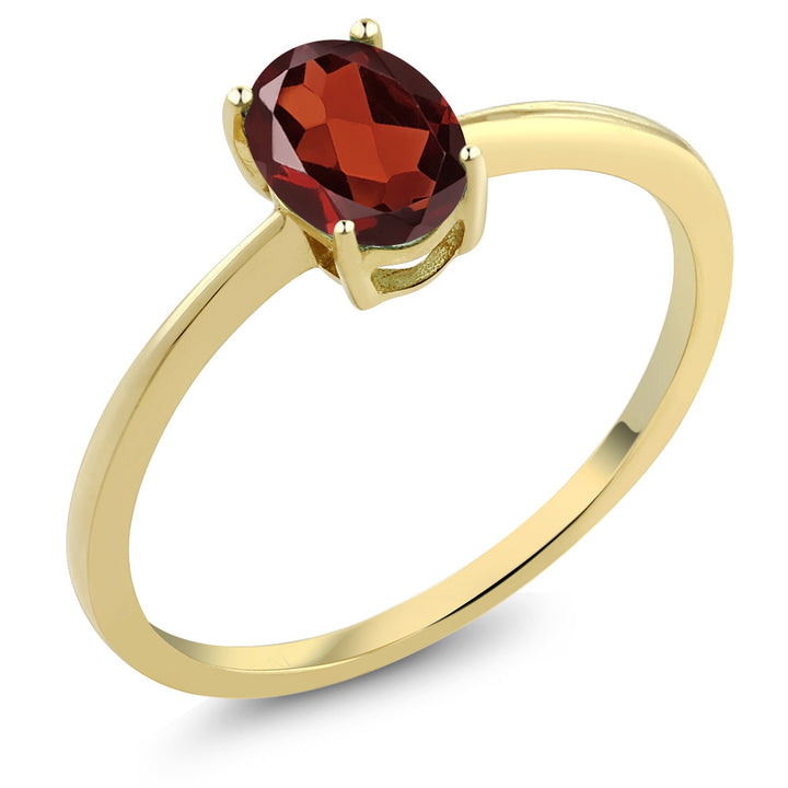 Garnet_5_Ring in 10K Yellow Gold