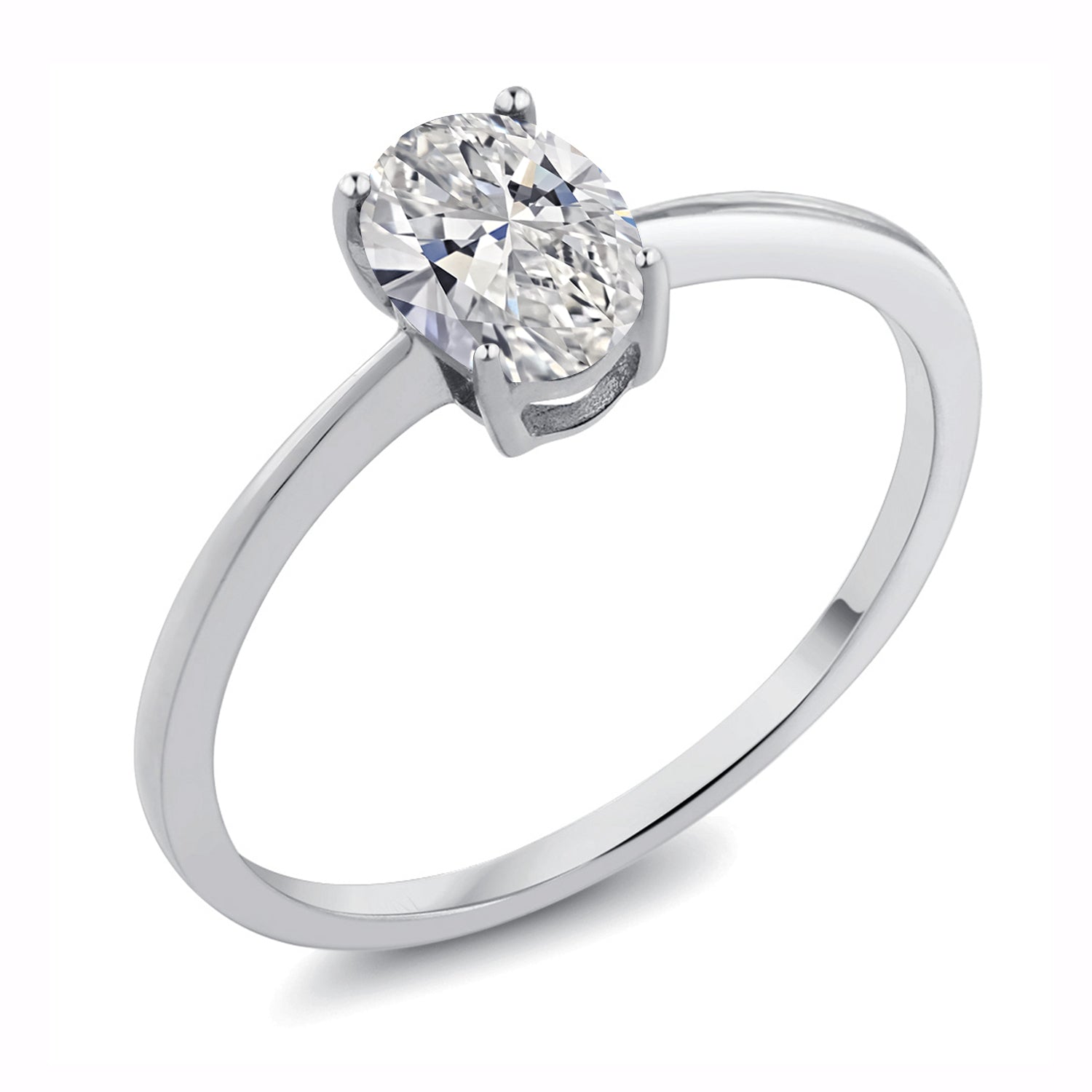 White Lab Grown Diamond - April_8_Ring in 10K White Gold