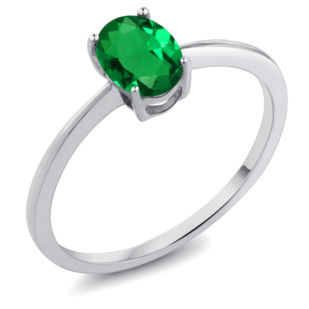 Nano Emerald - May_5.5_Ring in 10K White Gold