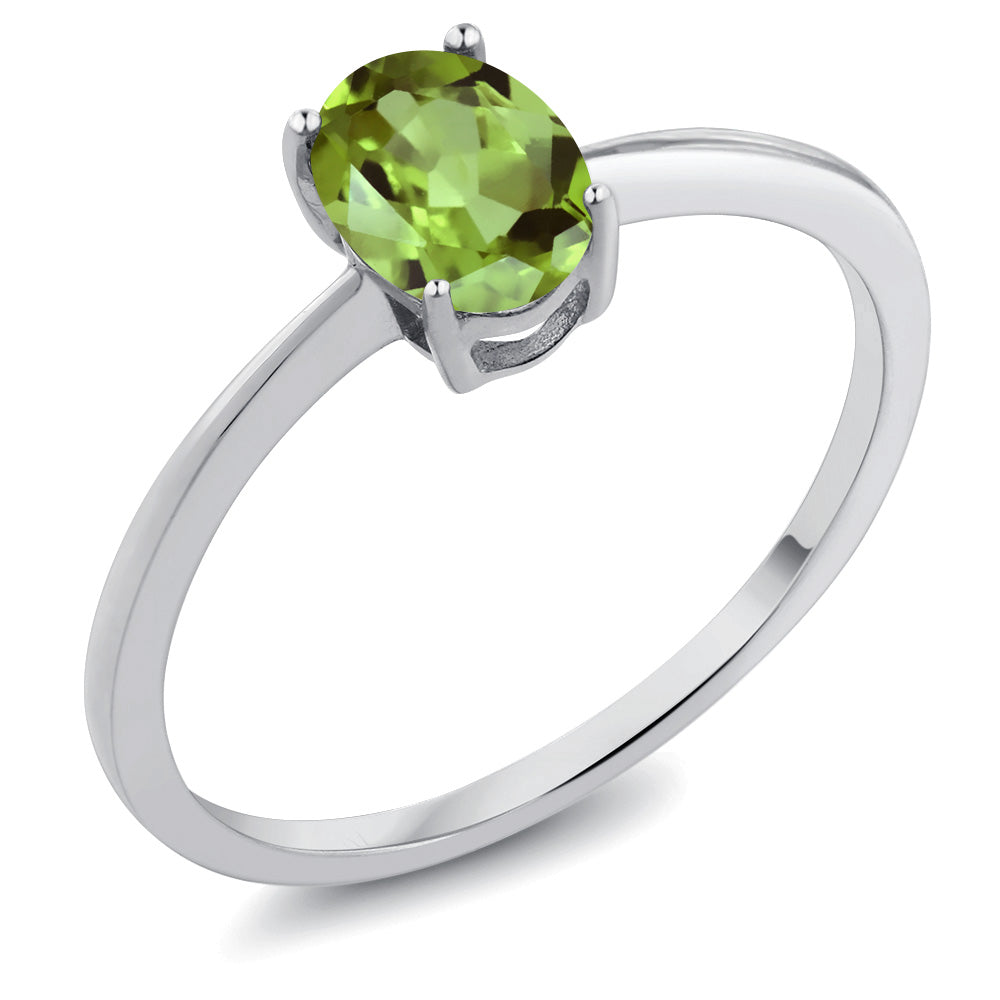 Peridot - August_6_Ring in 10K White Gold