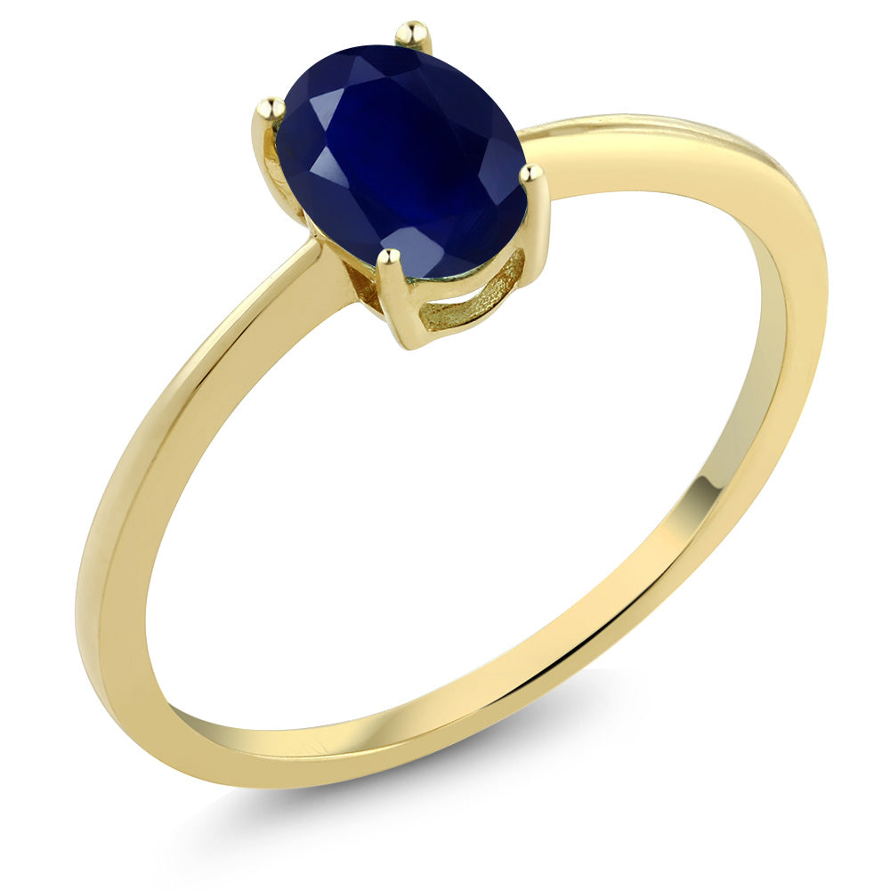 Blue Sapphire - September_7_Ring in 10K Yellow Gold