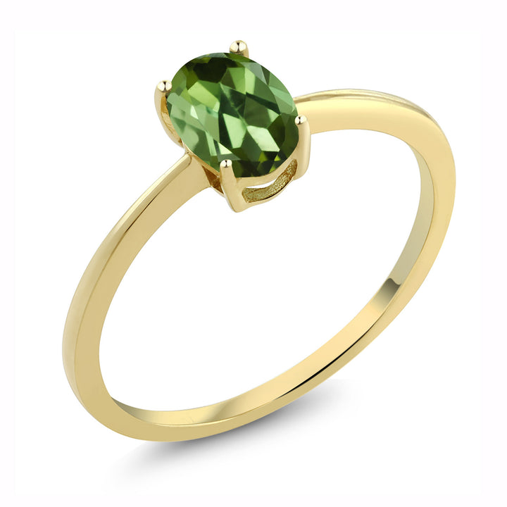 Green Tourmaline - October_5_Ring in 10K Yellow Gold