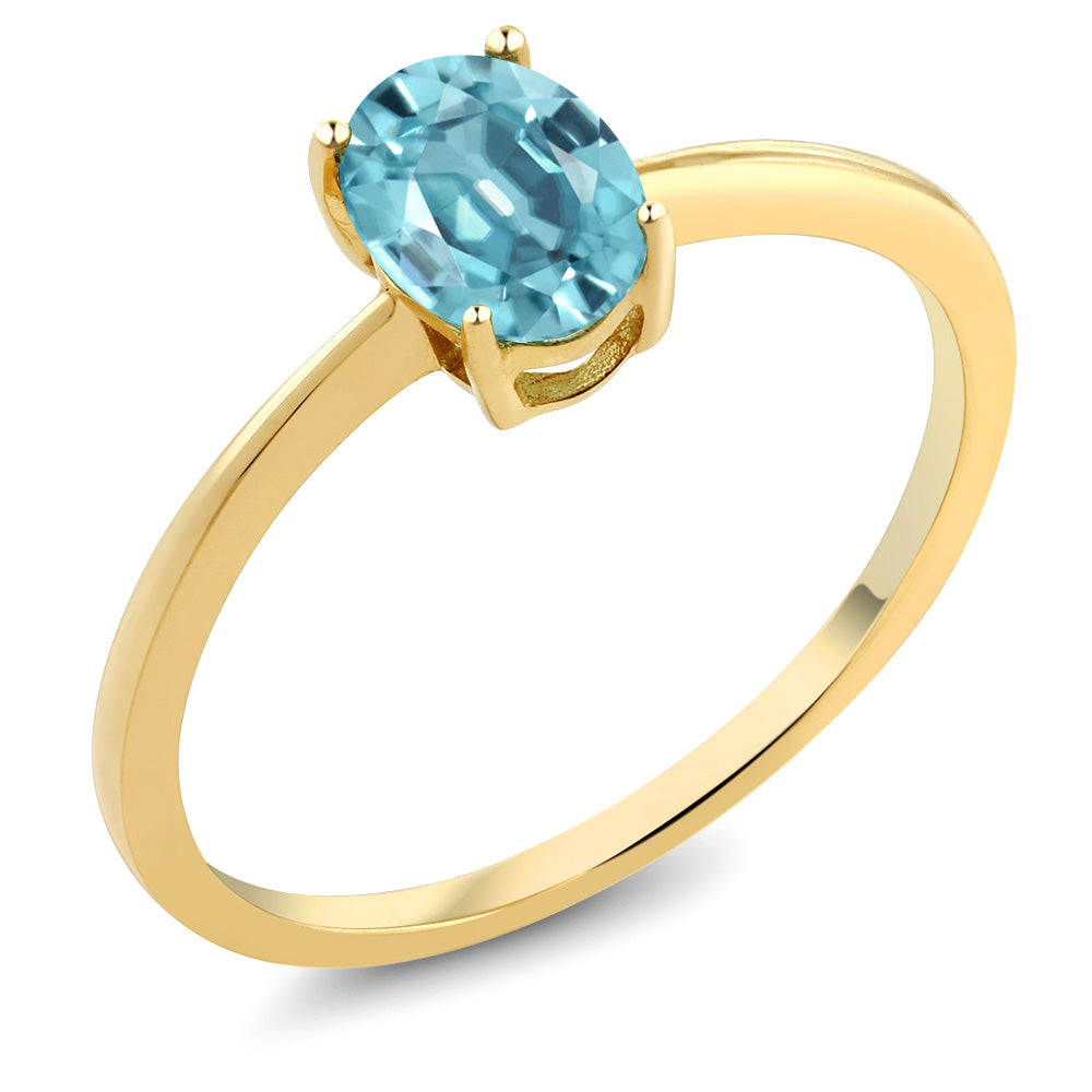 Blue Zircon_9_Ring in 10K Yellow Gold