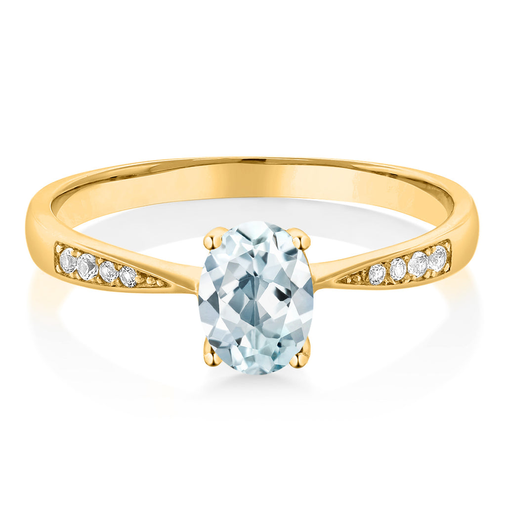 Aquamarine - March_7_Ring in 10K Yellow Gold