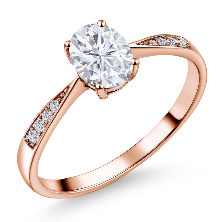 White Moissanite - April_5_Ring in 10K Rose Gold