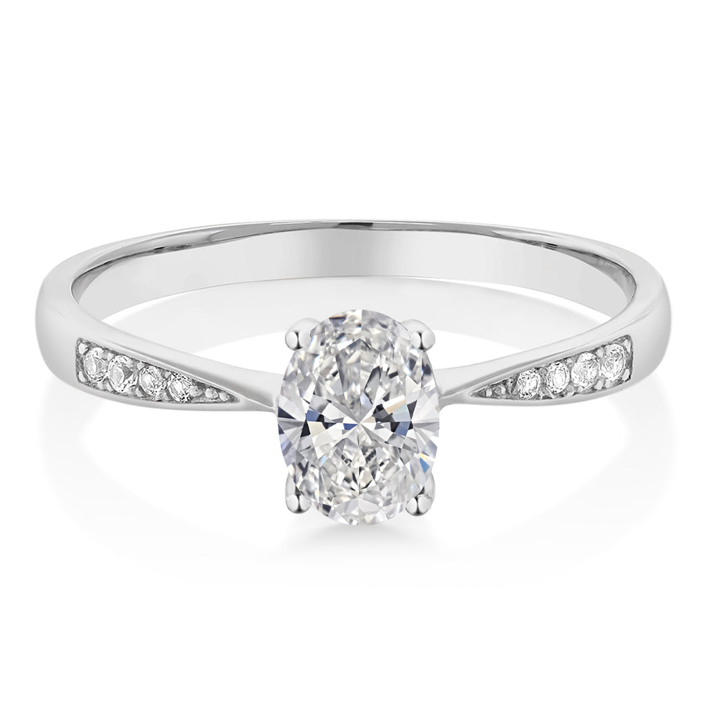 White Moissanite - April_5_Ring in 10K White Gold