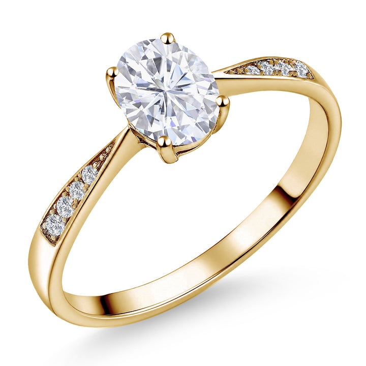 White Moissanite - April_5_Ring in 10K Yellow Gold