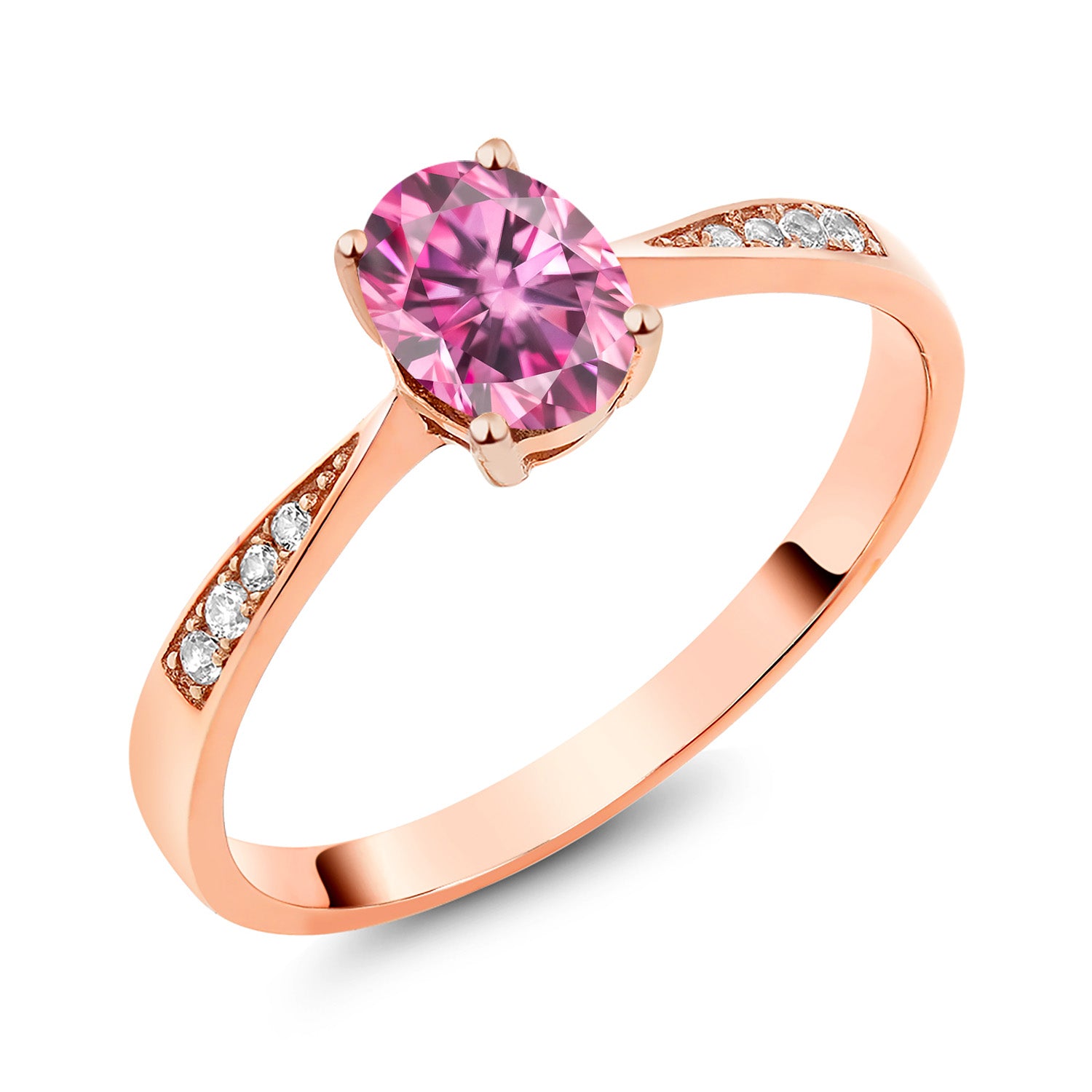 Pink Moissanite - April_6_Ring in 10K Rose Gold