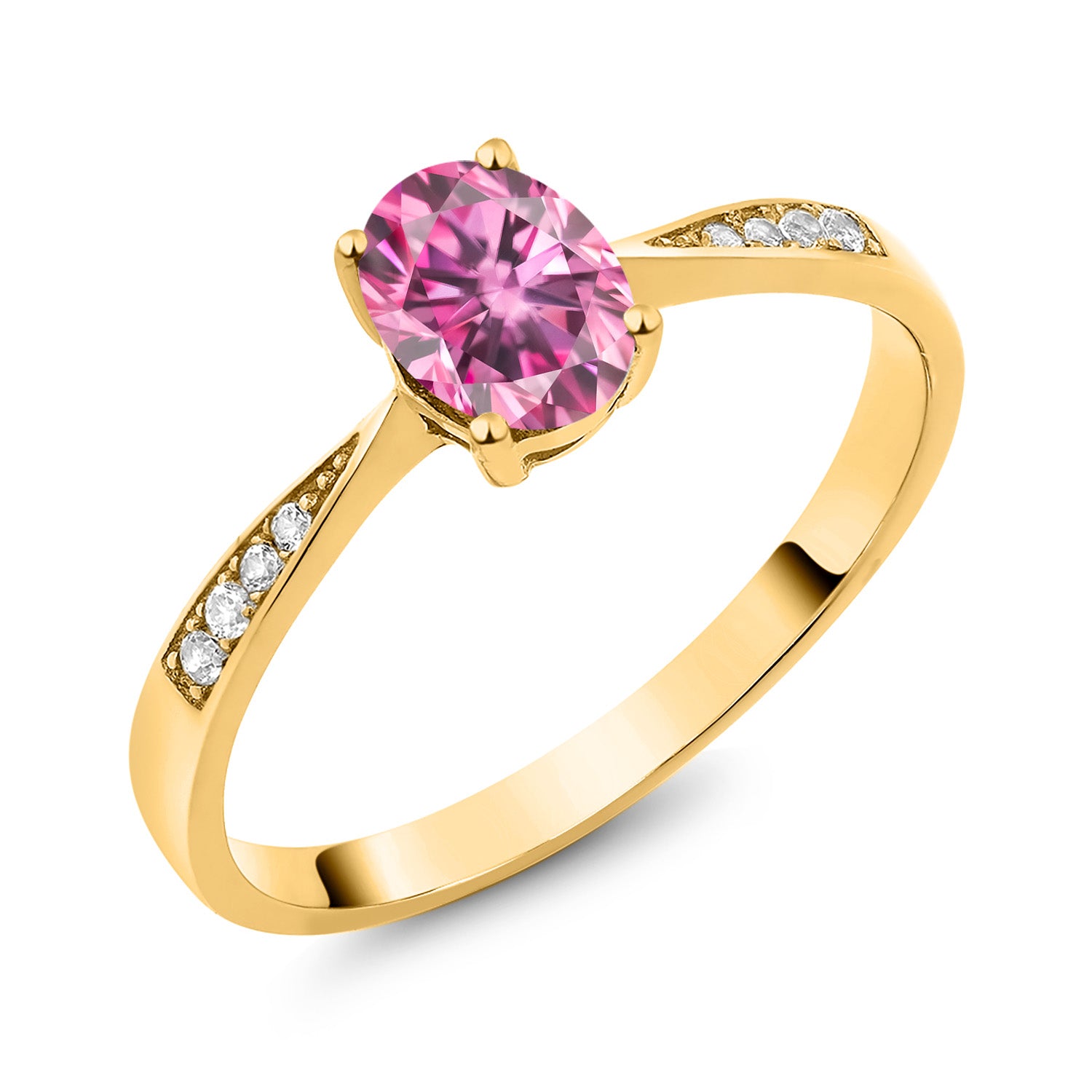 Pink Moissanite - April_7_Ring in 10K Yellow Gold